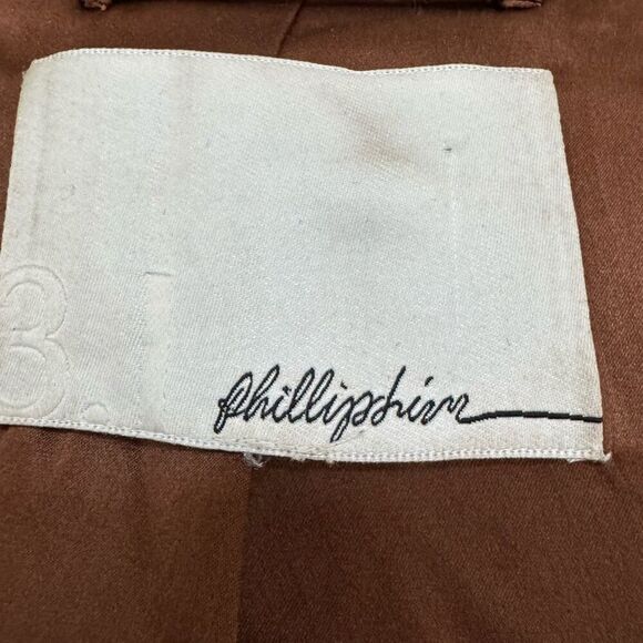 3.1 Phillip Lim Lambskin soft Leather Ruffled Cognac Zip Up Jacket silk lining 4 - Picture 10 of 16